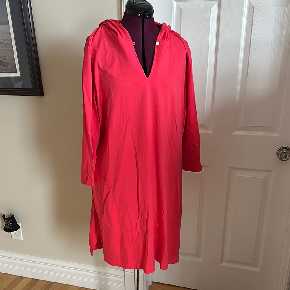 Bright Pink Hooded Dress or cover up